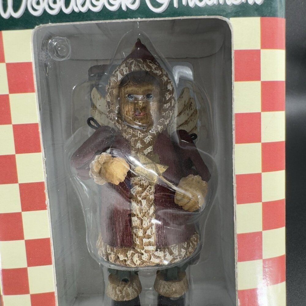 SWC Woodlook Christmas Angel Ornament Figurine Resin Figure New In Box Vintage - Picture 2 of 7